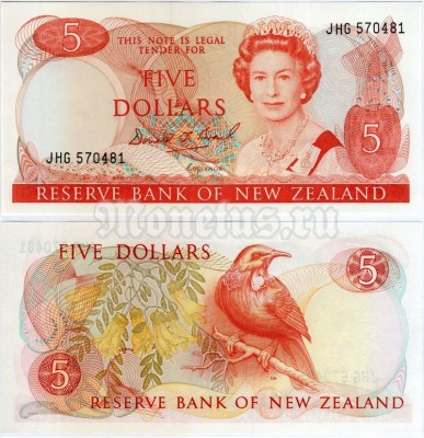 банкнота Новая Зеландия 5 долларов 1981 - 1992 год