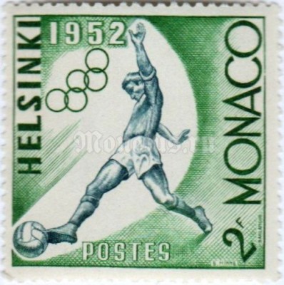 марка Монако 2 франка "Football" 1953 год
