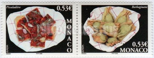 сцепка Монако 0,53 евро "Barbagiuans, Pissaladière" 2005 год