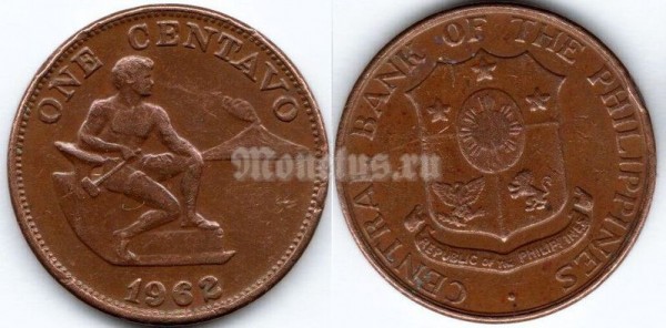 монета Филиппины 1 сентаво 1962 год