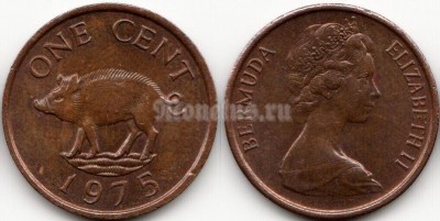 монета Бермуды 1 цент 1975 год