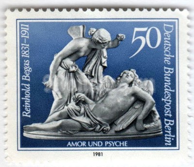 марка Западный Берлин 50 пфенниг ""Cupid and Psyche" marble sculpture'" 1981 год 