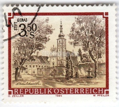 марка Австрия 3,5 шиллинга "Premonstratensian monastery, Geras" 1984 год Гашение