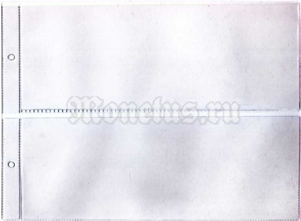 лист горизонтальный для 2 банкнот, размер ячейки 20.5 х 7.5 см.