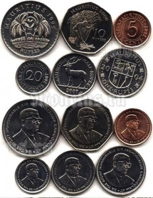 Маврикий набор из 6-ми монет