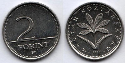 монета Венгрия 2 форинта 2004 год