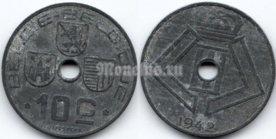 монета Бельгия 10 сантимов 1942 год