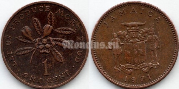 монета Ямайка 1 цент 1971 год - ФАО 