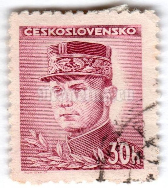 марка Чехословакия 30 геллер "Milan Rastislav Štefánik" 1945 год