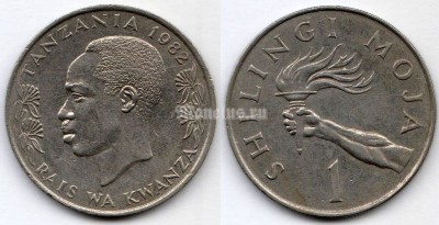 монета Танзания 1 шиллинг 1982 год