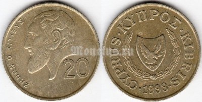 монета Кипр 20 центов 1993 год