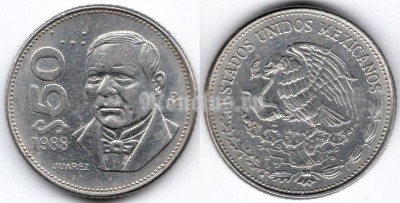 монета Мексика 50 песо 1988 год
