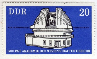марка ГДР 20 пфенниг "Karl-Schwarzschild-Observatorium" 1975 год