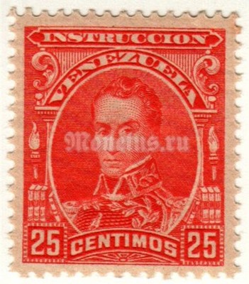 марка Венесуэла 25 сентимо 1904 год Генерал Боливар