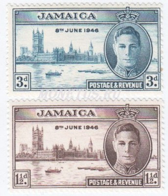 Набор Ямайка из 2-х марок "Мира и Победы" 1946 год