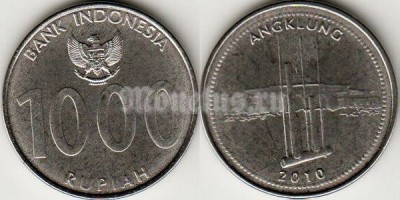 Монета Индонезия 1000 рупий 2010 год Анклунг
