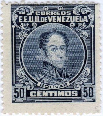 марка Венесуэла 50 сентимо "Simon Bolivar" 1924 год 