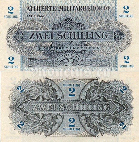 банкнота Австрия 2 шиллинга 1944 год