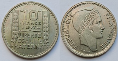 монета Франция 10 франков 1947 год