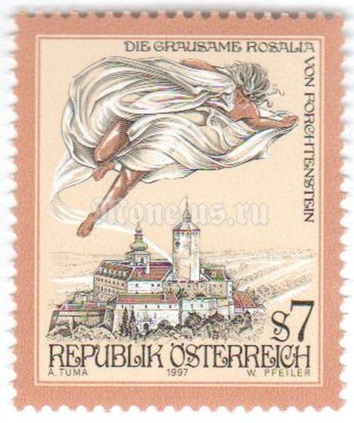 марка Австрия 7 шиллингов "The cruel Rosalia of Forchtenstein" 1997 год