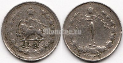 монета Иран 1 риал 1960 год