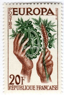 марка Франция 20 франков "C.E.P.T." 1957 год 
