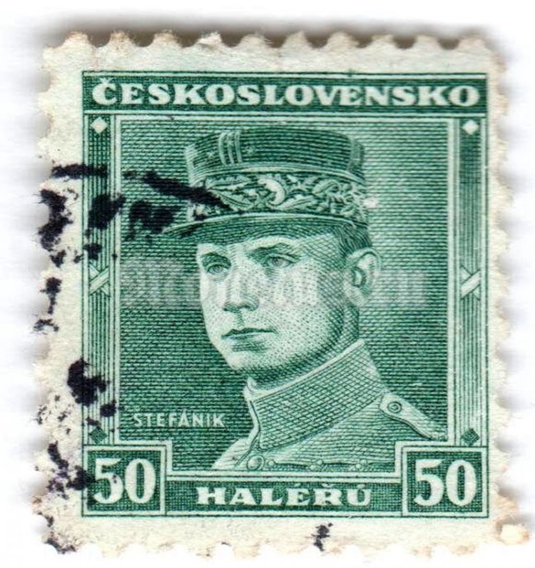 Чехословакия 1935. Флаг Чехословакии 1935 года. М. Р. Штефаник. Полководец на марке.