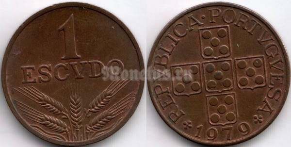монета Португалия 1 эскудо 1979 год