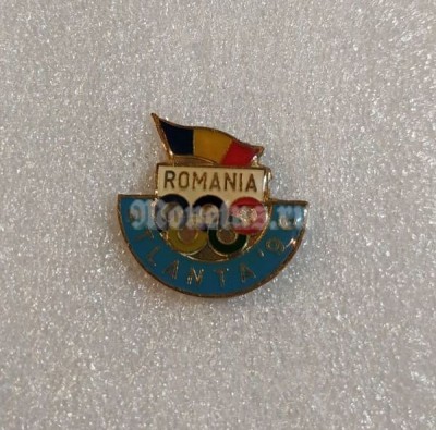 Значок ( Спорт ) Олимпиада. Атланта Atlanta 1996 Олимпийский комитет Румынии ( голубая полоса )
