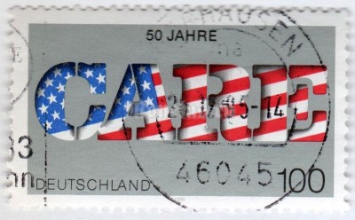 марка ФРГ 100 пфенниг "CARE" 1995 год Гашение