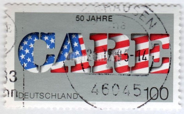 марка ФРГ 100 пфенниг "CARE" 1995 год Гашение