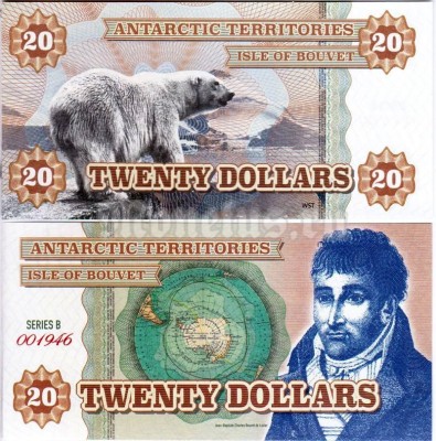 бона Остров Буве 20 долларов 2014 год