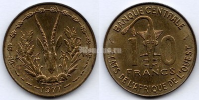 монета Западная Африка (BCEAO) 10 франков 1977 год