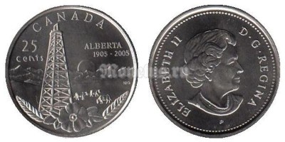монета Канада 25 центов 2005 год 100-летие провинции Альберта