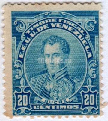 марка Венесуэла 20 сентимо "Sucre" 1922 год 