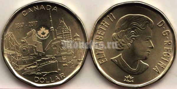монета Канада 1 доллар 2017 год - Объединённая нация