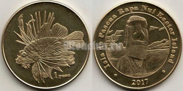 монета Остров Пасхи 1 песо 2017 - Рыба