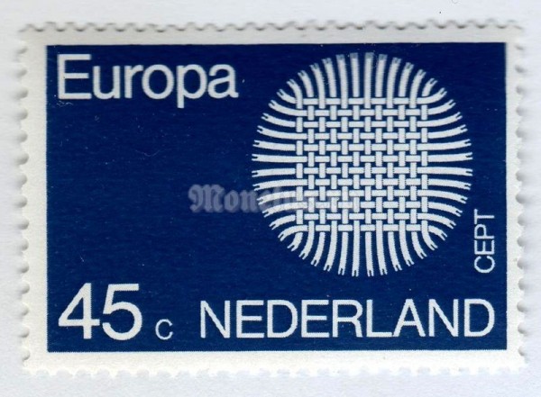 марка Нидерланды 45 центов "C.E.P.T.- Sun" 1970 год