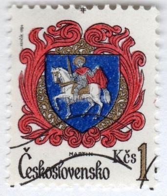 марка Чехословакия 50 геллер "Martin" 1984 год Гашение