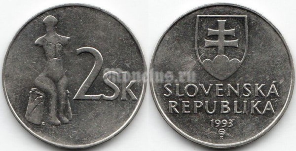 монета Словакия 2 кроны 1993 год