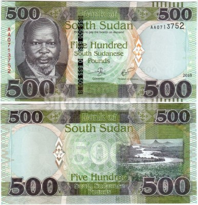 бона Южный Судан 500 фунтов 2018 год