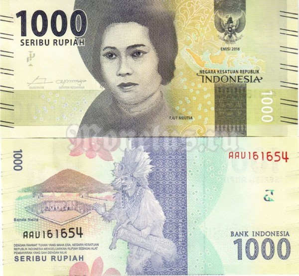 Банкнота Индонезия 1000 рупий 2016 год