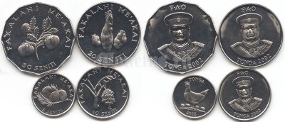 Тонга набор из 4-х монет