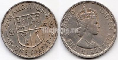 монета Маврикий 1 рупия 1956 год