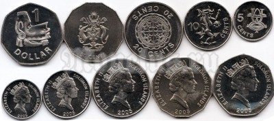Соломоновы острова набор из 5-ти монет 2005 год