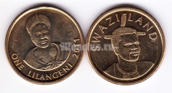 монета Свазиленд 1 лилангени 2011 год
