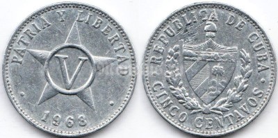 монета Куба 5 сентаво 1963 год