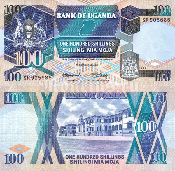 Банкнота Уганда 100 шиллингов 1988 год