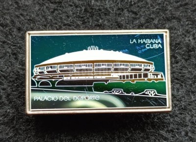 Значок Куба La Habana Cuba Palacio Del Deporte Дворец Спорта Гавана, ситалл зеркальный стекло
