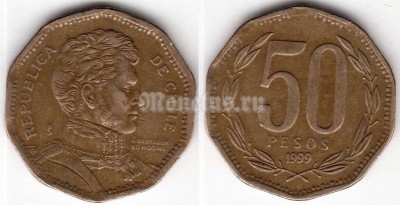 монета Чили 50 песо 1999 год